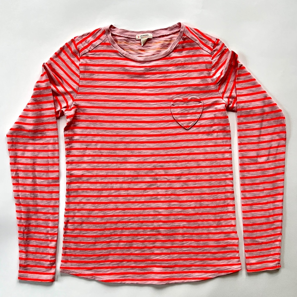 Crewcuts Long Sleeve Heart Pocket T-Shirt - Kids XL (12-14)